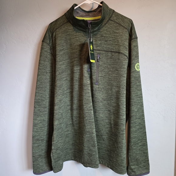 G.H. Bass & Co. Explorer Alpine Trail Mock Neck Green Athletic Pullover